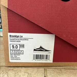 Vans Brooklyn LS Black and White Sneakers